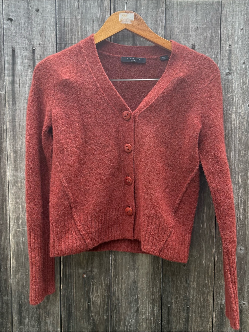 Rust Orange All Saints Cardigan - Picture 3 of 8